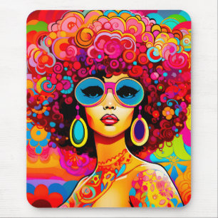 Mousepad Groovy Retro Afro Chic Pop Art