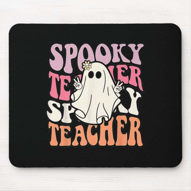 Mousepad Groovy Retro Halloween Spooker Trick Ou Chá (Frente)