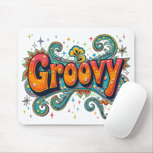 Mousepad Groovy Retro Psychedelic 70s Funky Hippie Art