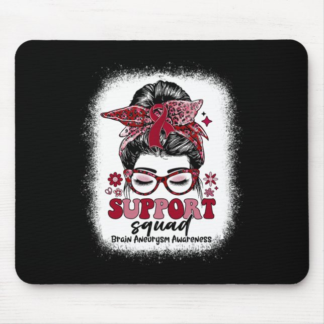 Mousepad Groovy Support Squad Messy Bun Brain Aneurysm (Frente)