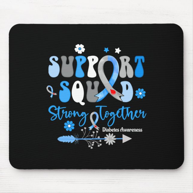 Mousepad Groovy Support Squad Ribbon T1d Sensibilização par (Frente)