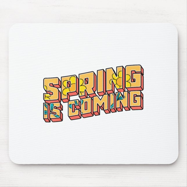 Mousepad Groundhog Day Spring Is Coming Funny Men Women Ret (Frente)