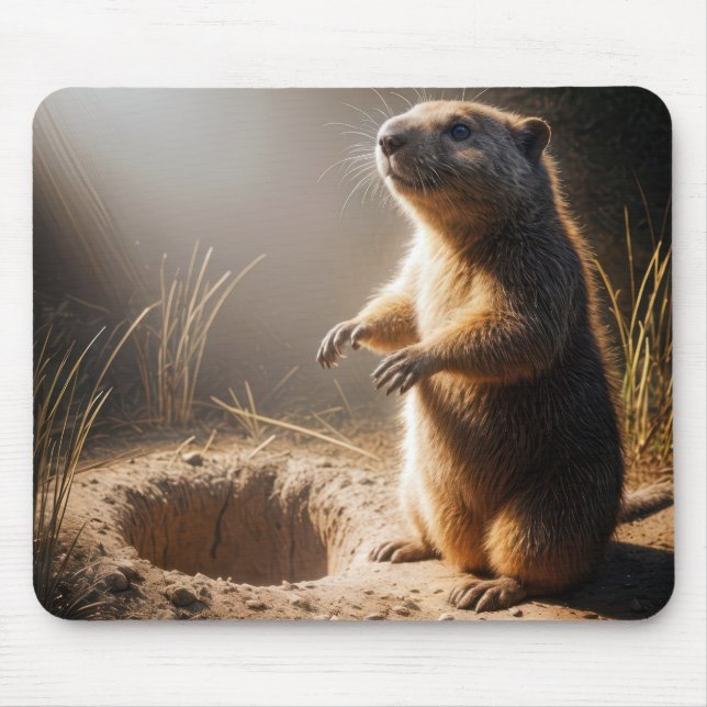 Mousepad Groundhog Em Pé De Luz Solar (Frente)