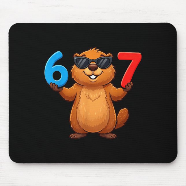 Mousepad Groundhog Six Seven Drip 67 Meme Funny 6-7 Groundh (Frente)