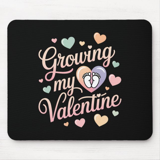 Mousepad Growing My Valentine By Feet Heart Design  (Frente)