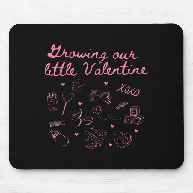 Mousepad Growing Our Little Valentine Pregnancy Announcemen (Frente)