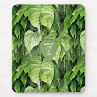 Mousepad Growing Side by Side Green Leaf