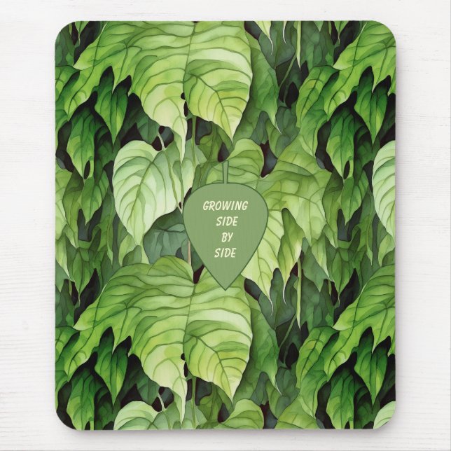 Mousepad Growing Side by Side Green Leaf (Frente)