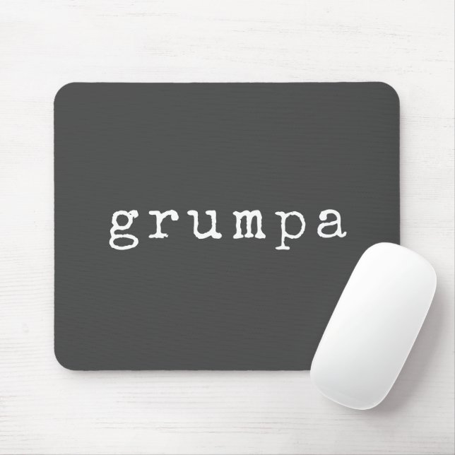 Mousepad Grumpa | Avô ranzinza a preto e branco (Com mouse)