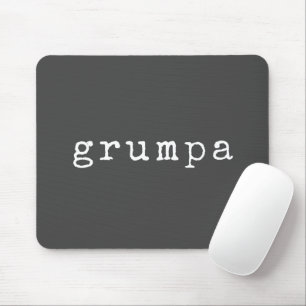 Mousepad Grumpa Vovô engraçado, preto e branco