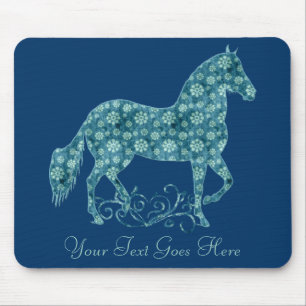 Mousepad Grunge da cerceta do cavalo de Paso Fino floral