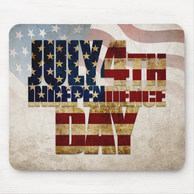Mousepad Grunge EUA Gráfico de Independência de 4 de Julho (Frente)