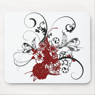 Mousepad Grunge floral vermelho do KRW