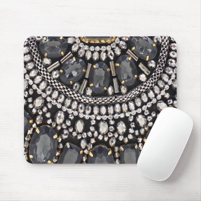 Mousepad grunge steampunk art deco black prata bohemian (Com mouse)