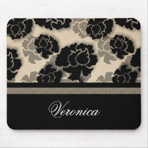 Mousepad Grungy Floral Decadence Mousepad, Ivory Beige