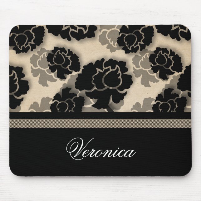 Mousepad Grungy Floral Decadence Mousepad, Ivory Beige (Frente)