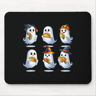 Mousepad Grupo Boo Fantasmas Comendo Tacos Comida Halloween