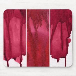 Mousepad Grupo de abstrato vermelho da aguarela pintado mã