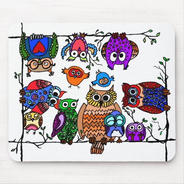 Mousepad Grupo de corujas (Frente)