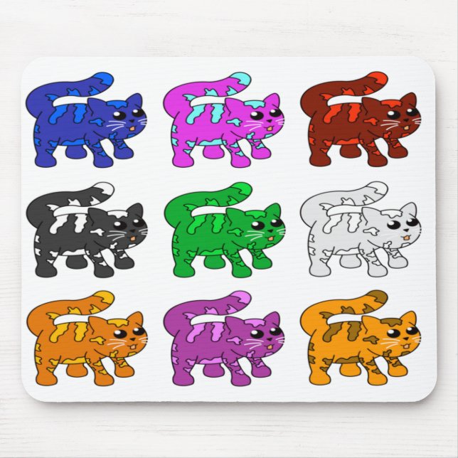 Mousepad Grupo de Kitten Padrão do Xmas Bonito (Frente)