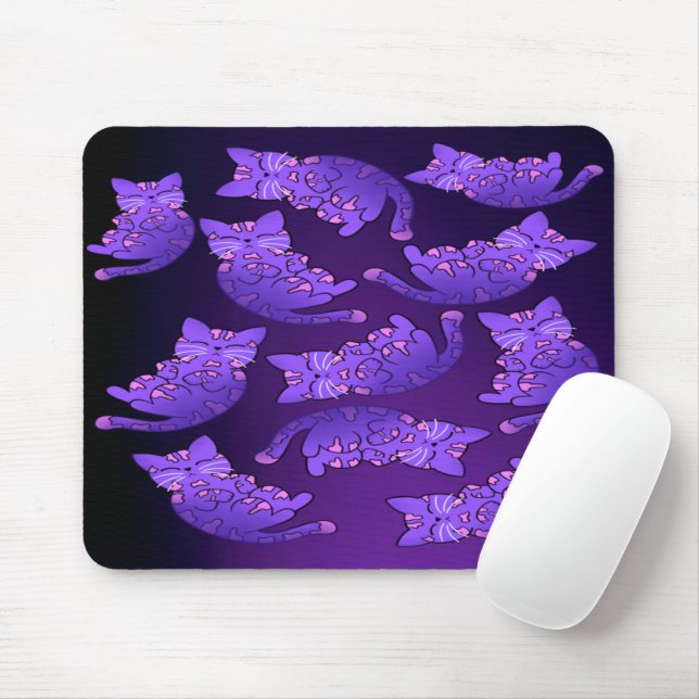 Mousepad Grupo de Neon Kitten Roxo (Com mouse)