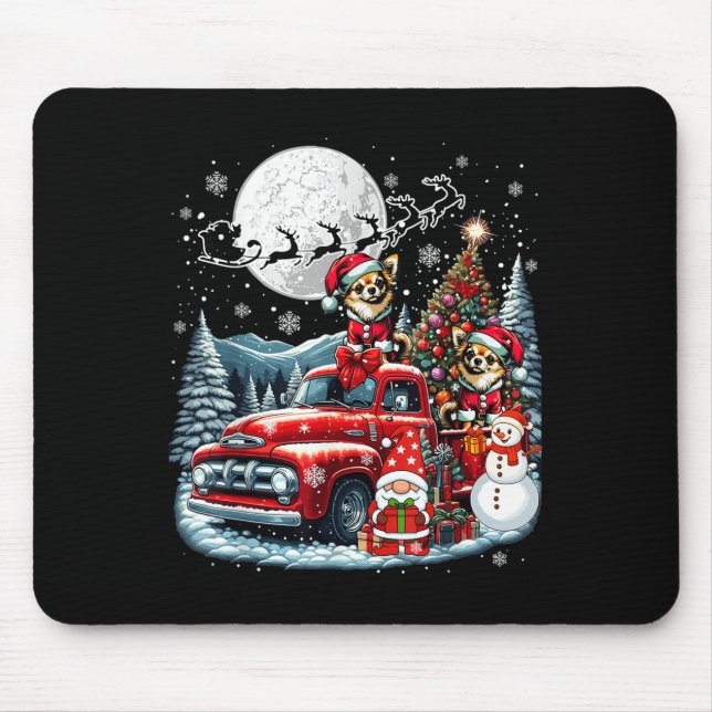Mousepad Grupo Xmas Gnome Snowman Papais noeis Chihuahuas N (Frente)