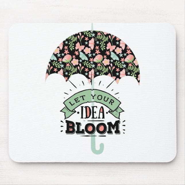 Mousepad Guarda-chuva de florescer de ideia (Frente)