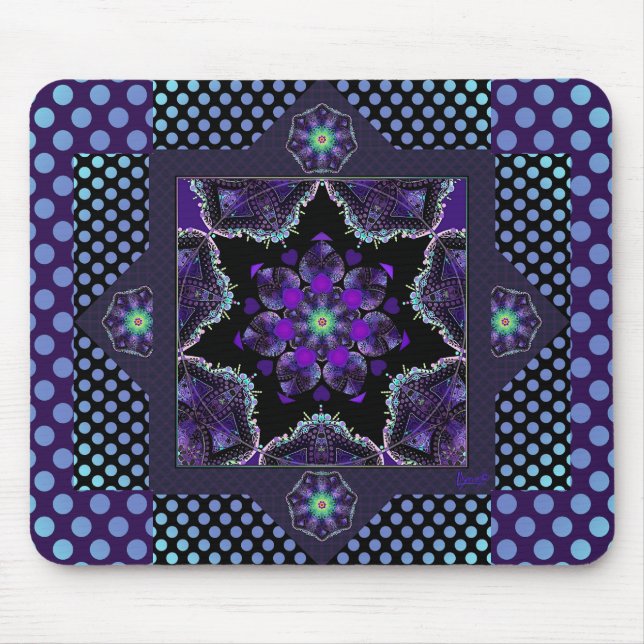 Mousepad Guarda-chuva e corações roxos .7 (Frente)