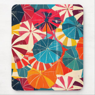 Mousepad Guarda-chuva retrô dia chuvoso pop art
