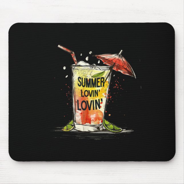 Mousepad Guarda-chuvas de coquetel com refrigerante para o  (Frente)