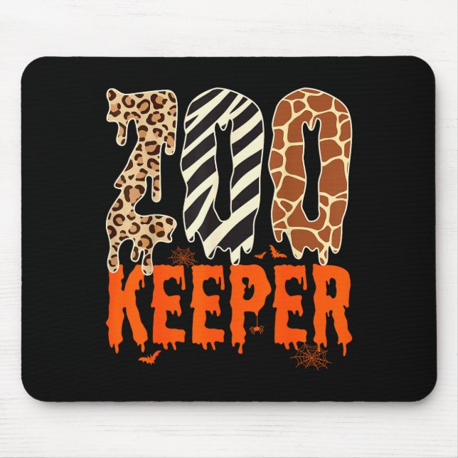 Mousepad Guarda do Zoológico Fantasia Divertida de Hallowee (Frente)