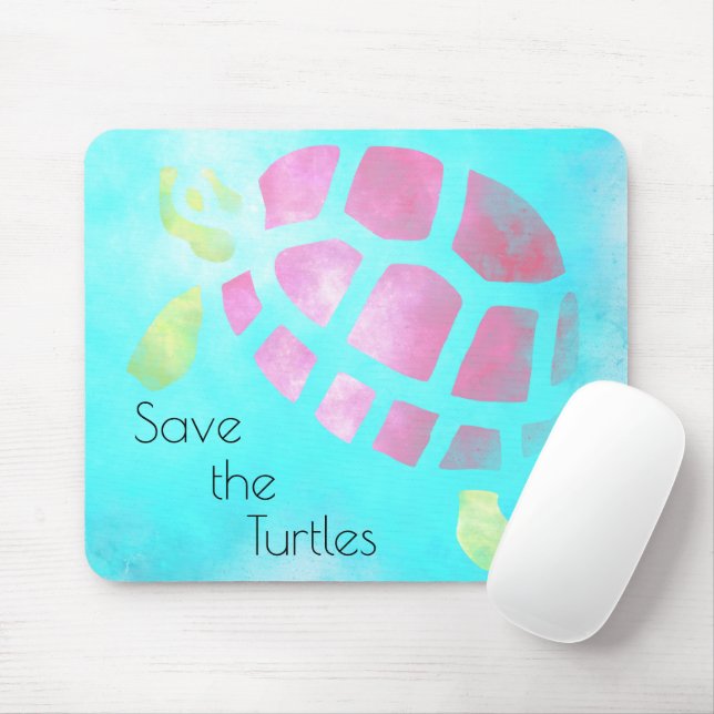 Mousepad Guardar a Aquarela das Tartarugas (Com mouse)