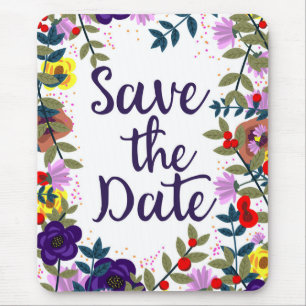Mousepad Guardar A Data De Casamento Vintage Recife Floral