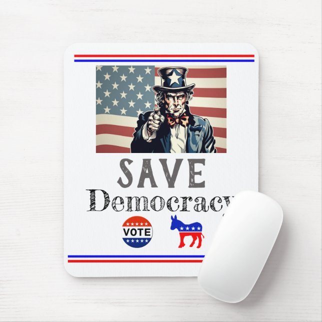 Mousepad Guardar Pad do Rato Democrata (Com mouse)