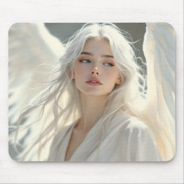Mousepad Guardião Luminoso - Anjo da Aurora Prateada