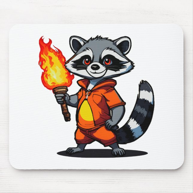 Mousepad Guaxinim com Tocha (Frente)