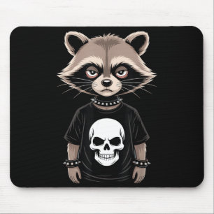 Mousepad Guaxinim Emo Escuro Com Estilo Punk Caveira Altern