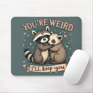 Mousepad Guaxinim Fofo e Furão se Abraçam com Citação Diver