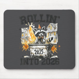 Mousepad Guaxinim Rolando Para 2026 Lixo Engraçado Fogo 202