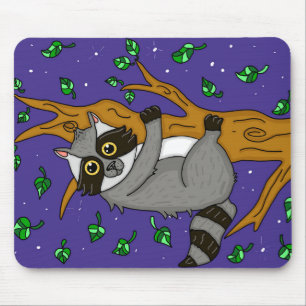 Mousepad Guaxinim Whimsical Hang from Tree