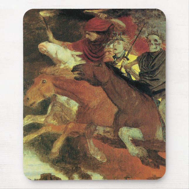 Mousepad Guerra de Arnold Bocklin, simbolismo venenoso de a (Frente)