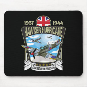 Mousepad Guerra Mundial 2 Aeronaves britânicas Hawker Hurri