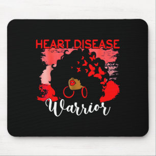 Mousepad Guerreira do Coração Mulher Negra Vermelha Conscie