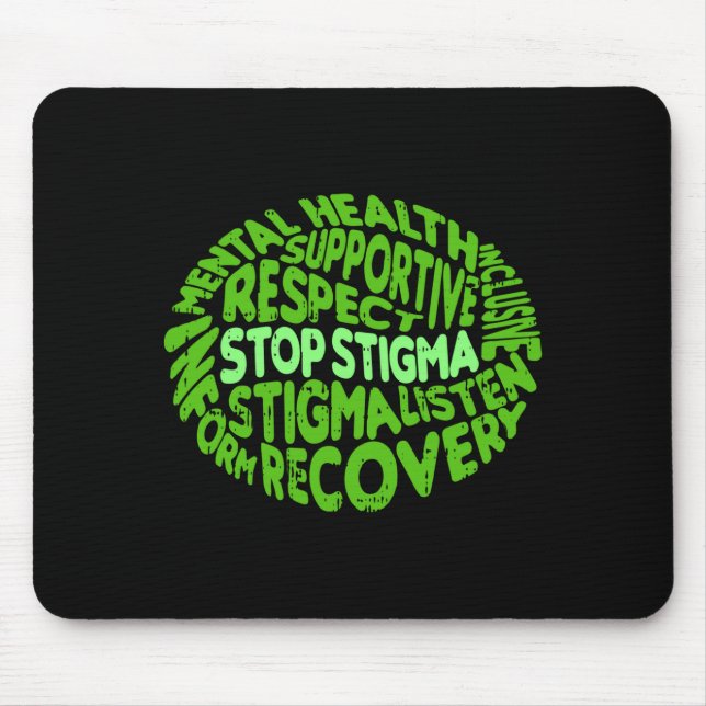 Mousepad Guerreiro da conscientização sobre saúde mental se (Frente)