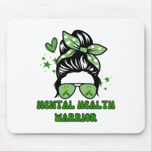 Mousepad Guerreiro da Saúde Messy Bun Groovy Leopard Green