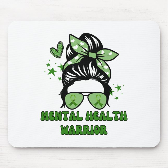 Mousepad Guerreiro da Saúde Messy Bun Groovy Leopard Green  (Frente)