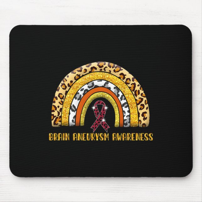 Mousepad Guerreiro de Aneurisma Cerebral Arco-íris Leopardo (Frente)