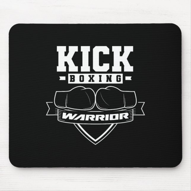 Mousepad Guerreiro de Kickboxing Kickbox Kickboxer Kick Box (Frente)