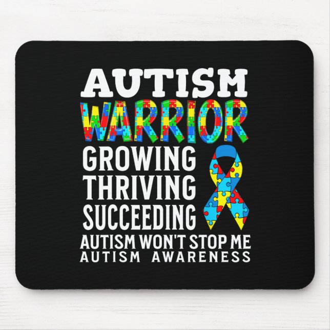 Mousepad Guerreiro do Autismo Crianças Quebra-cabeça Apoio  (Frente)