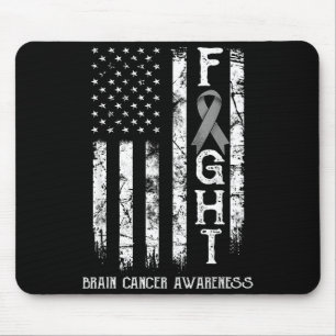 Mousepad Guerreiro do Câncer Cerebral Bandeira dos EUA Cons